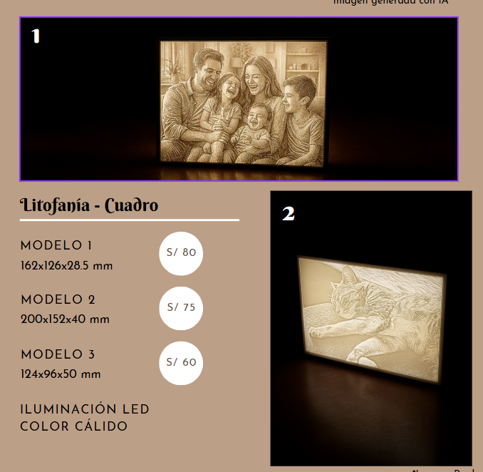 Litofania - Tipo cuadro